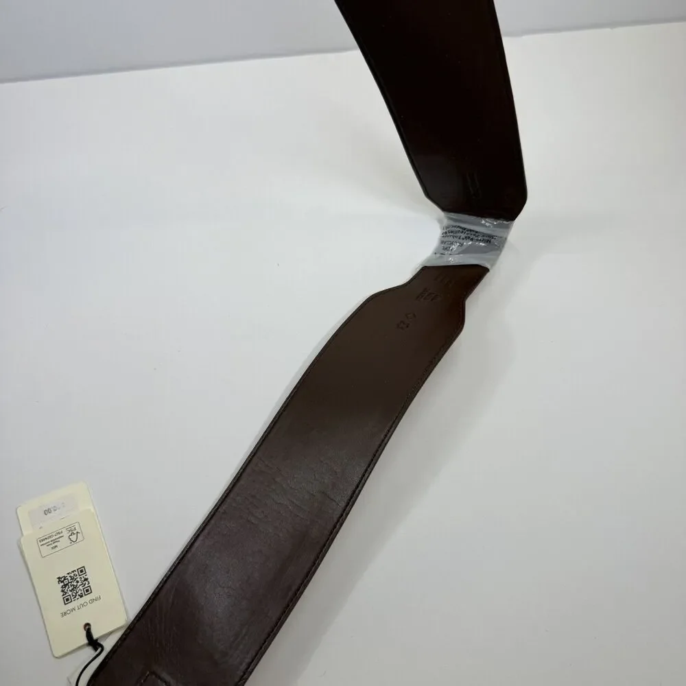 Ted Baker Elizabeth Belt Womens M/L Wide Waist Shaped Bovine Leather NWT Brown